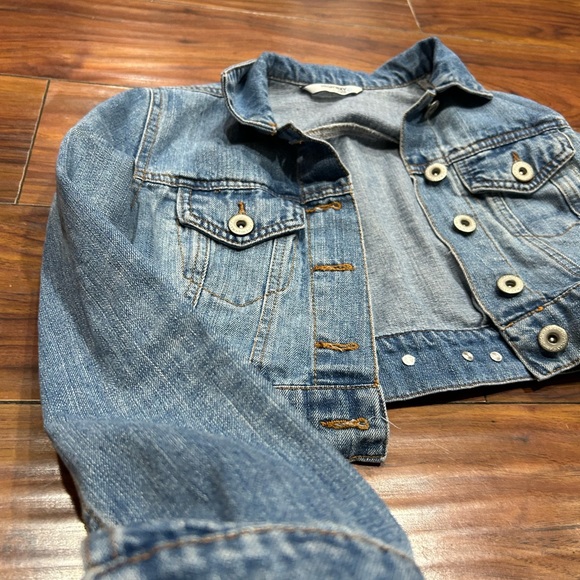 Jean jacket, xsmall, highway jeans button up, short jean jacket - Picture 2 of 6